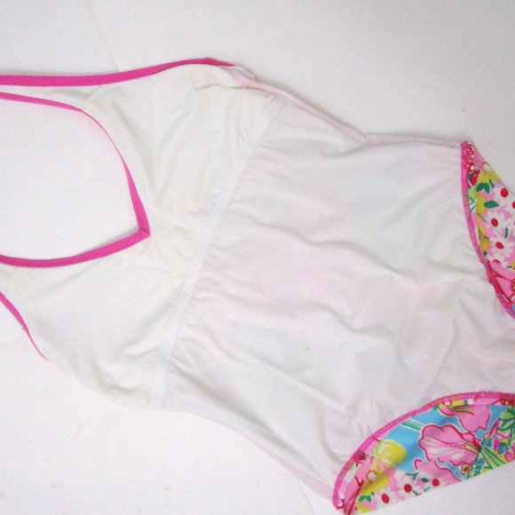 Patchwork Animal Floral Swimsuit One Piece Pink Giraffe Flamingo Lion - Picture 9 of 15